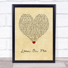 Michael Bolton Lean On Me Vintage Heart Song Lyric Wall Art Print