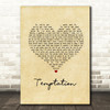 New Order Temptation Vintage Heart Song Lyric Wall Art Print