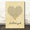 Ray Charles Hallelujah Vintage Heart Song Lyric Wall Art Print