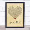 Hillsong United So Will I Vintage Heart Song Lyric Wall Art Print