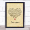 Dan Stevens Evermore Vintage Heart Song Lyric Wall Art Print