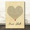 JLS One Shot Vintage Heart Song Lyric Wall Art Print