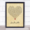 Josh Turner Soulmate Vintage Heart Song Lyric Wall Art Print