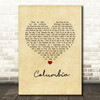 Oasis Columbia Vintage Heart Song Lyric Wall Art Print