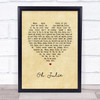 Shakin' Stevens Oh Julie Vintage Heart Song Lyric Wall Art Print