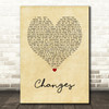 David Bowie Changes Vintage Heart Song Lyric Wall Art Print