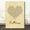 Green Day Outlaws Vintage Heart Song Lyric Wall Art Print