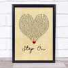 Happy Mondays Step On Vintage Heart Song Lyric Wall Art Print