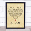 Kings Of Leon On Call Vintage Heart Song Lyric Wall Art Print