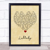 Leonard Cohen Lullaby Vintage Heart Song Lyric Wall Art Print