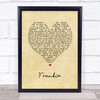 Sister Sledge Frankie Vintage Heart Song Lyric Wall Art Print