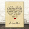 The Kooks Seaside Vintage Heart Song Lyric Wall Art Print