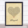 Thomas Rhett Blessed Vintage Heart Song Lyric Wall Art Print