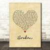 Seether Broken Vintage Heart Song Lyric Wall Art Print