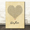 Yungen Bestie Vintage Heart Song Lyric Wall Art Print