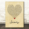 James Bay Scars Vintage Heart Song Lyric Wall Art Print