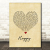 Secrets in Stereo Happy Vintage Heart Song Lyric Wall Art Print