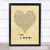 alt-J Taro Vintage Heart Song Lyric Wall Art Print