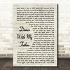 Dance With My Father Luther Vandross Song Lyric Vintage Script Quote Print