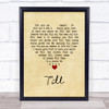 Tom Jones Till Vintage Heart Song Lyric Wall Art Print