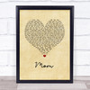 Garth Brooks Mom Vintage Heart Song Lyric Wall Art Print