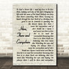 The Beatles Here, There And Everywhere Vintage Script Song Lyric Wall Art Print