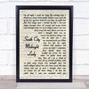 The Doobie Brothers South City Midnight Lady Vintage Script Song Lyric Wall Art Print