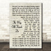 ABBA The Way Old Friends Do Vintage Script Song Lyric Wall Art Print