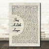 Brothers Osborne Stay A Little Longer Vintage Script Song Lyric Wall Art Print