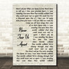 INXS Never Tear Us Apart Vintage Script Song Lyric Wall Art Print