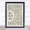 INXS Never Tear Us Apart Vintage Script Song Lyric Wall Art Print