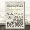 Seasons After Cry Little Sister Vintage Script Song Lyric Wall Art Print