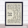 Adam Sandler Somebody Kill Me Vintage Script Song Lyric Wall Art Print