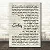 Everlong Foo Fighters Song Lyric Vintage Script Quote Print