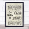 Tom Odell Grow Old With Me Vintage Script Song Lyric Wall Art Print