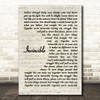 Muse Invincible Vintage Script Song Lyric Wall Art Print