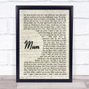 Nathan Grisdale Mum Vintage Script Song Lyric Wall Art Print