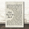 I Don't Want To Talk About It Rod Stewart Song Lyric Vintage Script Quote Print