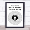 Richie Sambora Hard Times Come Easy Vinyl Record Song Lyric Wall Art Print