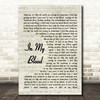 In My Blood Shawn Mendes Song Lyric Vintage Script Quote Print