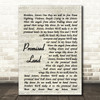 Joe Smooth Promised Land Song Lyric Vintage Script Quote Print