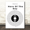 Metallica Hero Of The Day Vinyl Record Song Lyric Wall Art Print