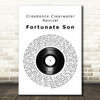 Creedence Clearwater Revival Fortunate Son Vinyl Record Song Lyric Wall Art Print