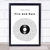 James Taylor Fire And Rain Vinyl Record Song Lyric Wall Art Print