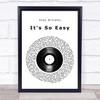 Andy Williams It's So Easy Vinyl Record Song Lyric Wall Art Print