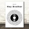 Avicii Hey Brother Vinyl Record Song Lyric Wall Art Print
