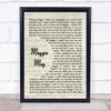 Maggie May Rod Stewart Song Lyric Vintage Script Quote Print