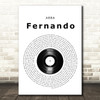 ABBA Fernando Vinyl Record Song Lyric Wall Art Print