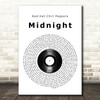 Red Hot Chili Peppers Midnight Vinyl Record Song Lyric Wall Art Print