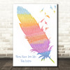 Stephanie Mills Never Knew Love Like This Before Watercolour Feather & Birds Song Lyric Wall Art Print